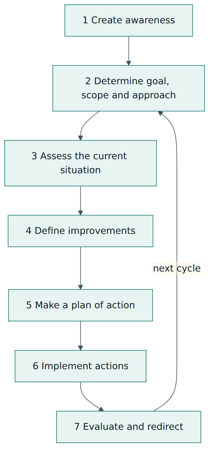 Figure 5 – The business-driven improvement cycle: assessment is only one step in a continuing change process.