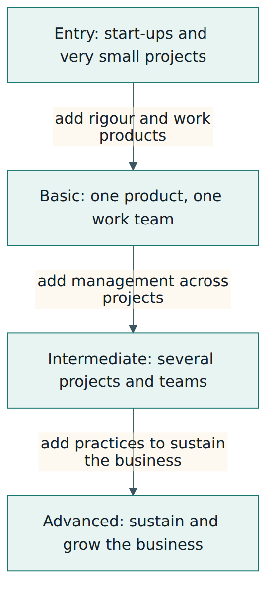 Figure 2 – The four profiles of the generic profile group form a roadmap; each profile builds on the previous one as the entity grows.